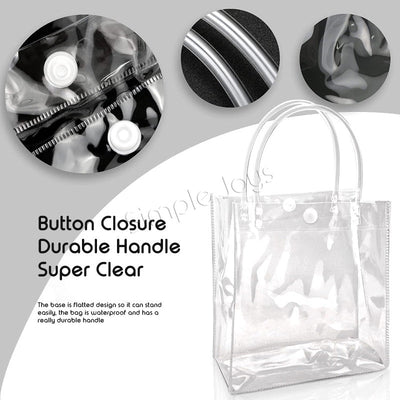 [Bundle 10pcs] Sac cadeau en plastique transparent transparent avec poignée