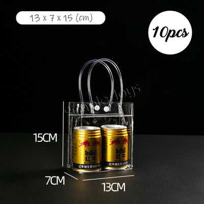 [Bundle 10pcs] Sac cadeau en plastique transparent transparent avec poignée