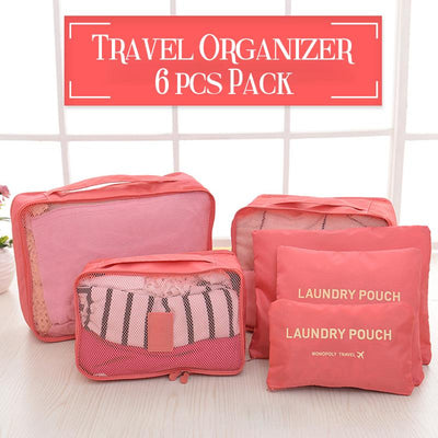 6 PCS Organisateur de bagages de sacs de voyage PCS avec maillage