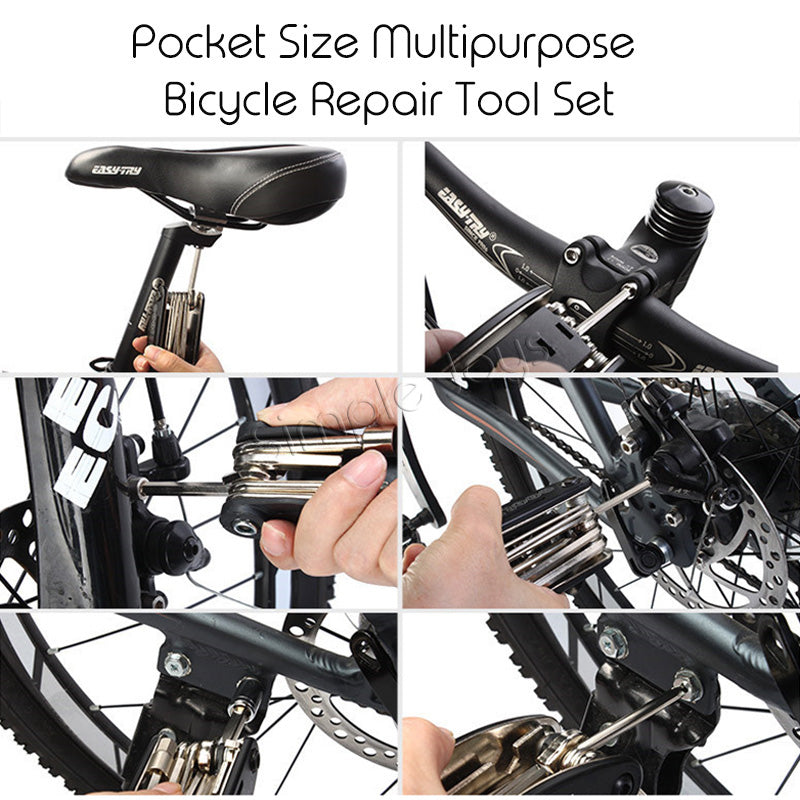 Sentille de kit d'outils de vélo 16 en 1 pour réparer le cycle de vélo multifonction Multitool