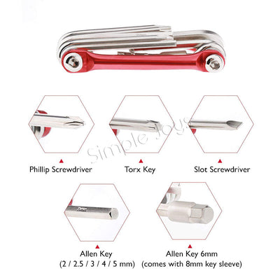 Ensemble de kit d'outils de vélo 11-en-1 pour réparer le cyclisme multi-fonctions multiples