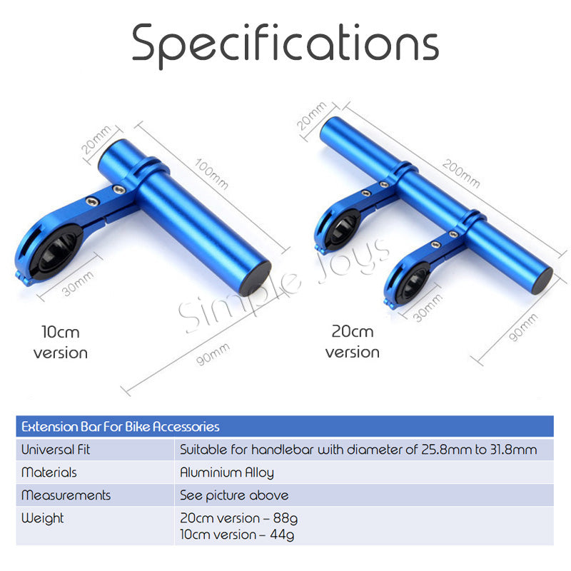 Support de barre d'extension d'extension de guidon à vélo pour accessoires de vélo