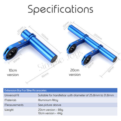 Support de barre d'extension d'extension de guidon à vélo pour accessoires de vélo