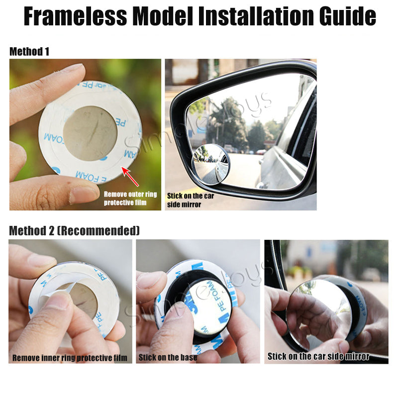 Miroir aveugle grand angle de vue arrière convexe pour la voiture