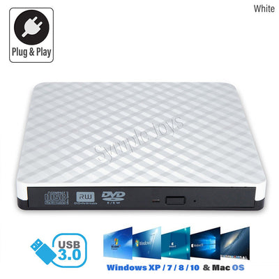 DVD externe DVD USB 3.0 RW Portable DVD / CD RW Reader Burner Writer pour ordinateur portable PC Windows Linux Apple Mac