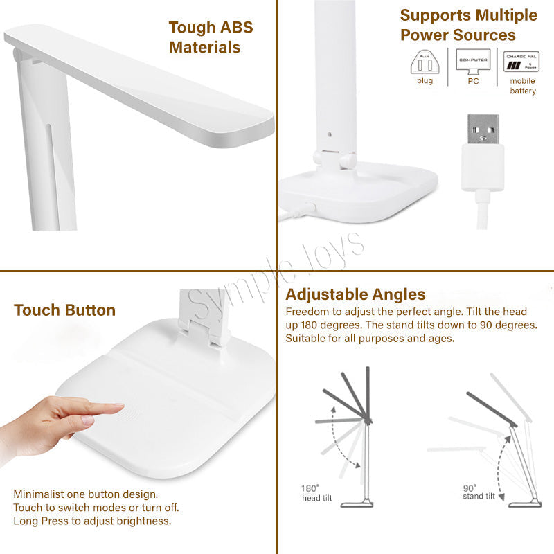 LED LED DIMMABLE DIMMABLE TABLE DE CHAMP DE TABLEAUX ÉTUDE ALIMENTABLE / TRAVAIL / LECTURE LECTRE CHEE CASE CARRET SHIELD