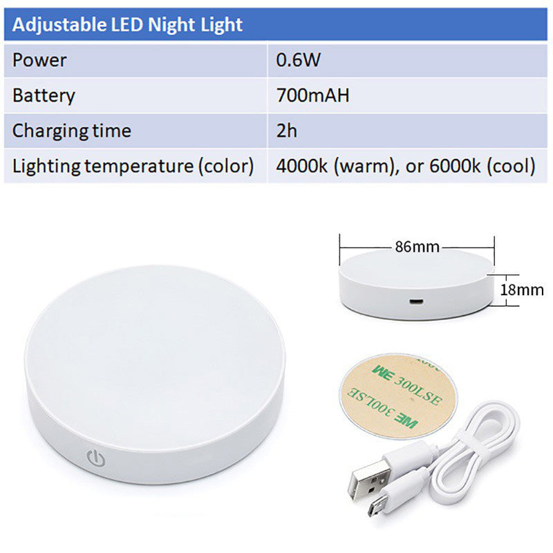 Lumière LED dimmable réglable - lampe de nuit - base magnétique - USB responsable