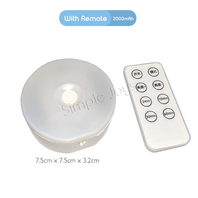 Button LED Night Light Rechargeable Super Long Lasting