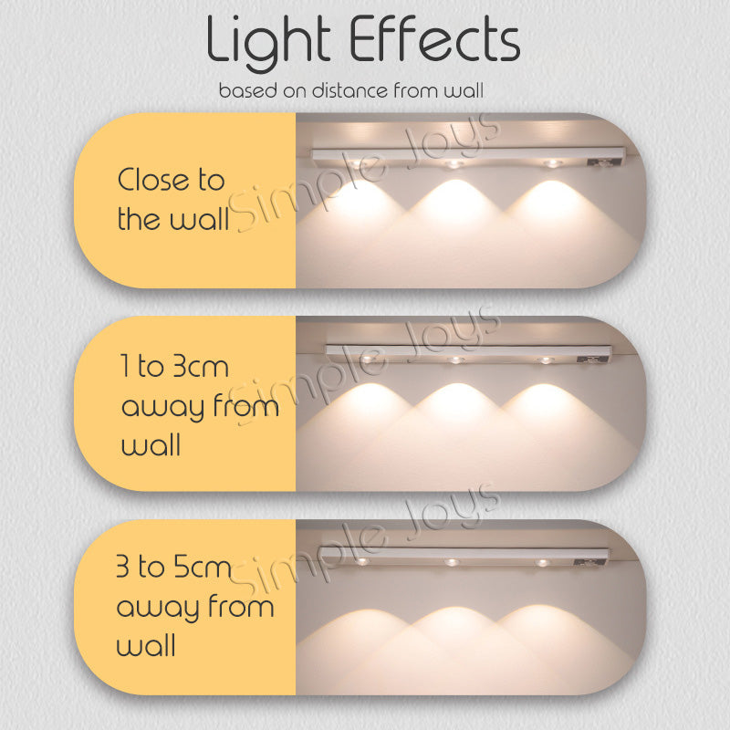 Capteur de mouvement LED dimmable en 3 couleurs sous l'œil de chat léger de l'armoire