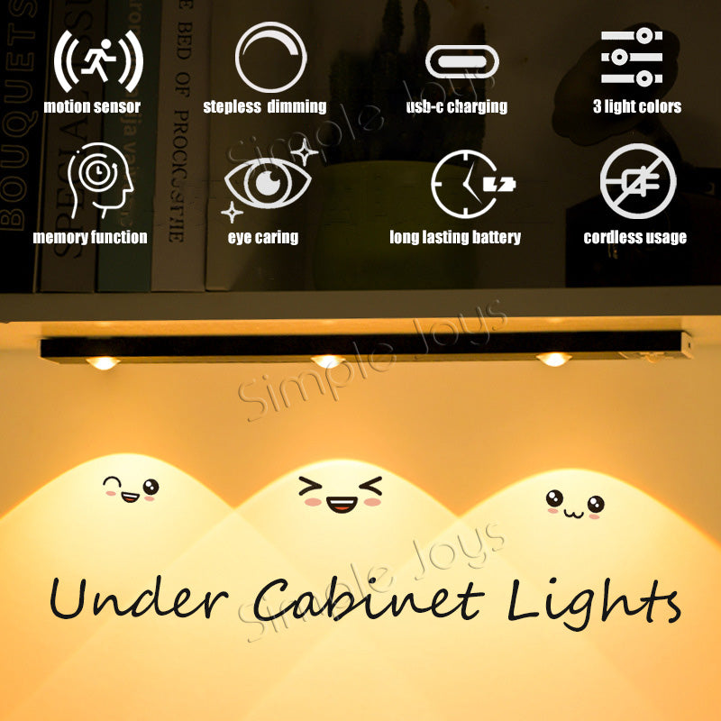 Capteur de mouvement LED dimmable en 3 couleurs sous l'œil de chat léger de l'armoire