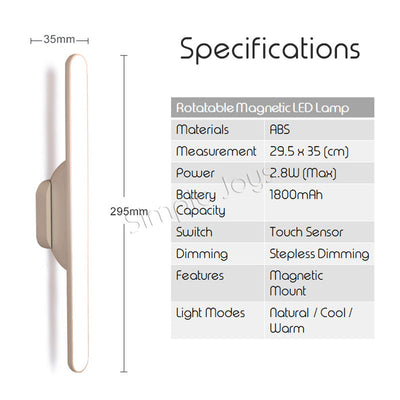 Lampe de lampe à étude à LED tactile dimmable avec support magnétique