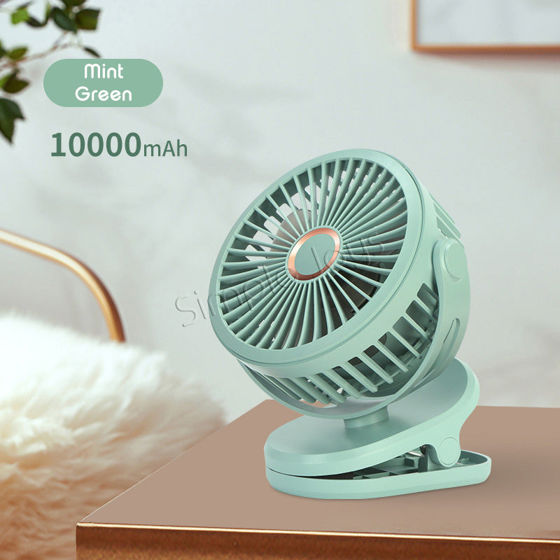 Ventilateur à clip-on de 10000mAh portable pour le bureau ou la poussette USB Calchars battant avec Hook