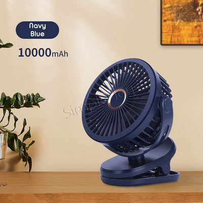 Ventilateur à clip-on de 10000mAh portable pour le bureau ou la poussette USB Calchars battant avec Hook