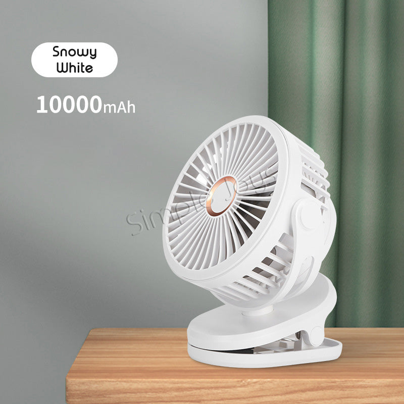 Ventilateur à clip-on de 10000mAh portable pour le bureau ou la poussette USB Calchars battant avec Hook