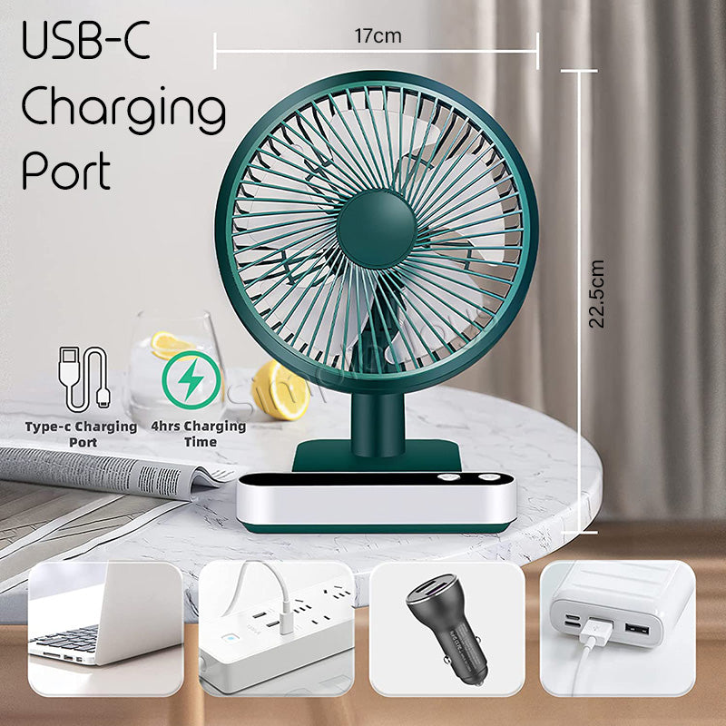 Ventilateur portable USB responsable adapté à un bureau avec oscillation automatique