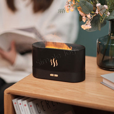 Humidificateur de diffuseur d'arôme avec simulateur de flamme fascinant compatible avec l'huile essentielle pour l'aromathérapie