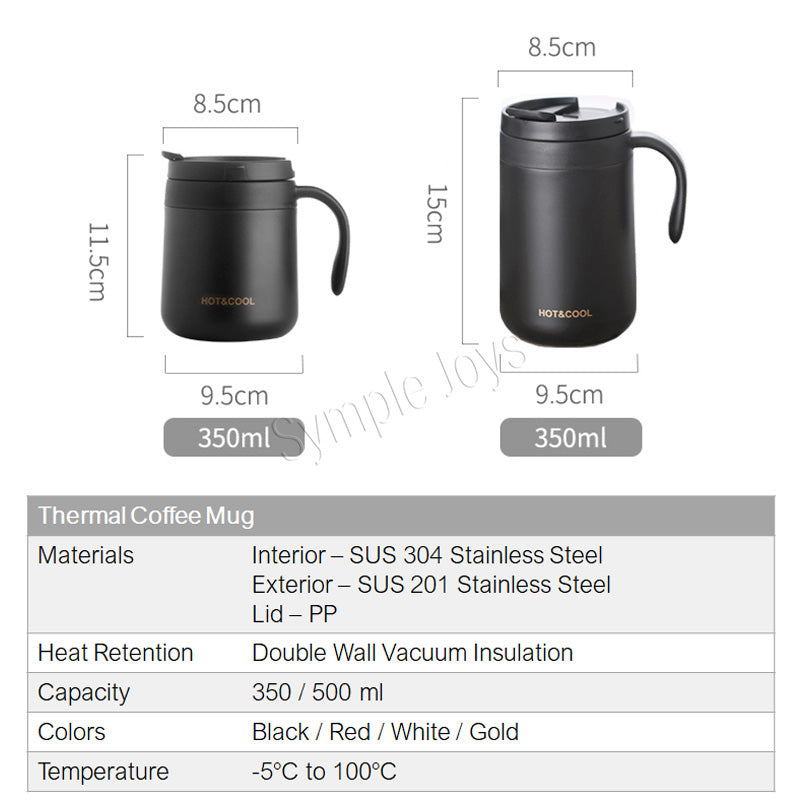 Tasse de café thermique en acier inoxydable tasse de thé à vide tasse de voyage à vide