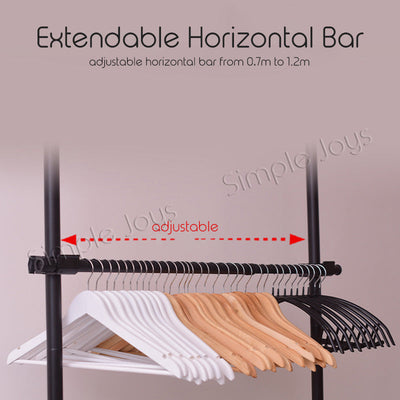 Floor To Ceiling Clothes Hanging Wardrobe Rack Adjustable Laundry Drying Hanger