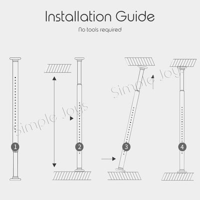 Floor To Ceiling Clothes Hanging Wardrobe Rack Adjustable Laundry Drying Hanger