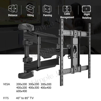 Full Motion Swivel TV Wall Mount Bracket For 40-85 Inch