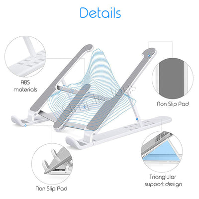 Riser du support d'ordinateur portable pliable et portable