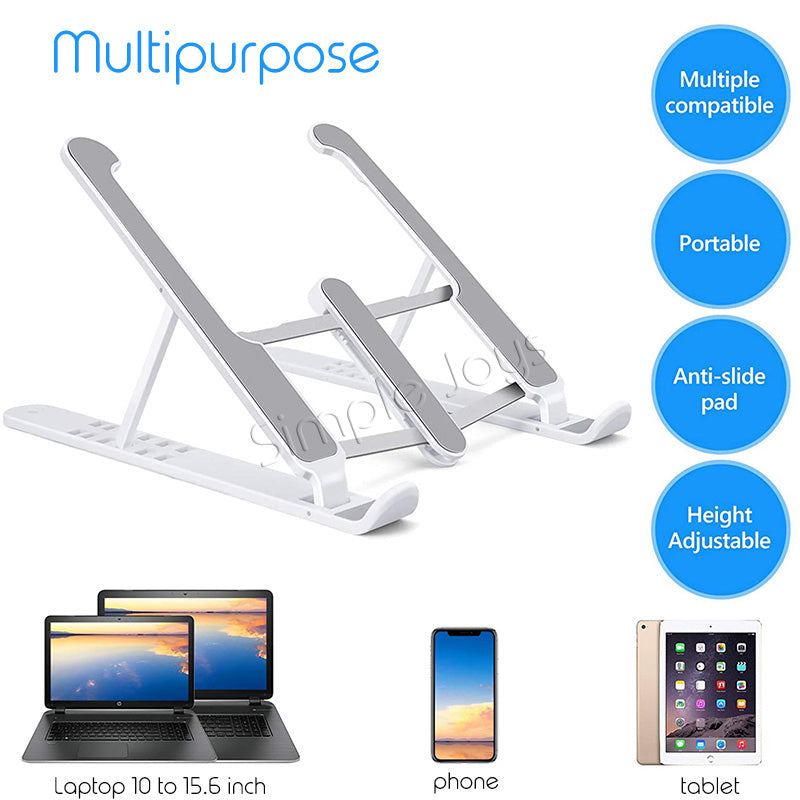 Riser du support d'ordinateur portable pliable et portable