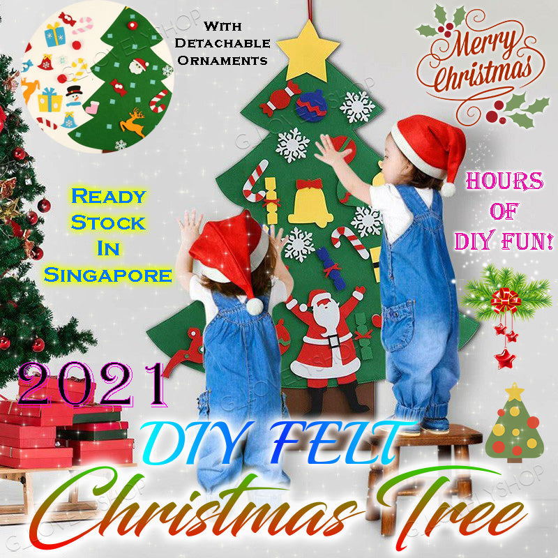 2022 DIY Felt Christmas Fild avec des ornements détachables sur Velcro