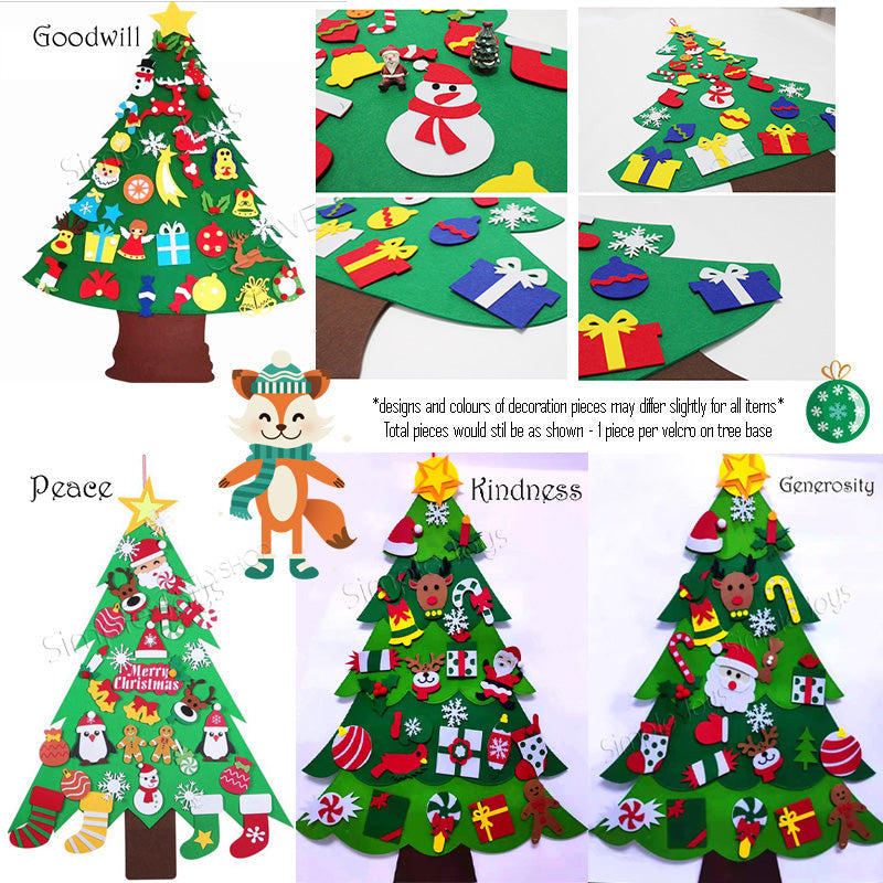 2022 DIY Felt Christmas Fild avec des ornements détachables sur Velcro