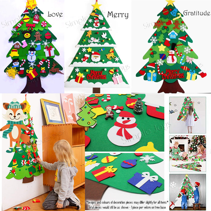 2022 DIY Felt Christmas Fild avec des ornements détachables sur Velcro