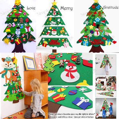 2022 DIY Felt Christmas Fild avec des ornements détachables sur Velcro