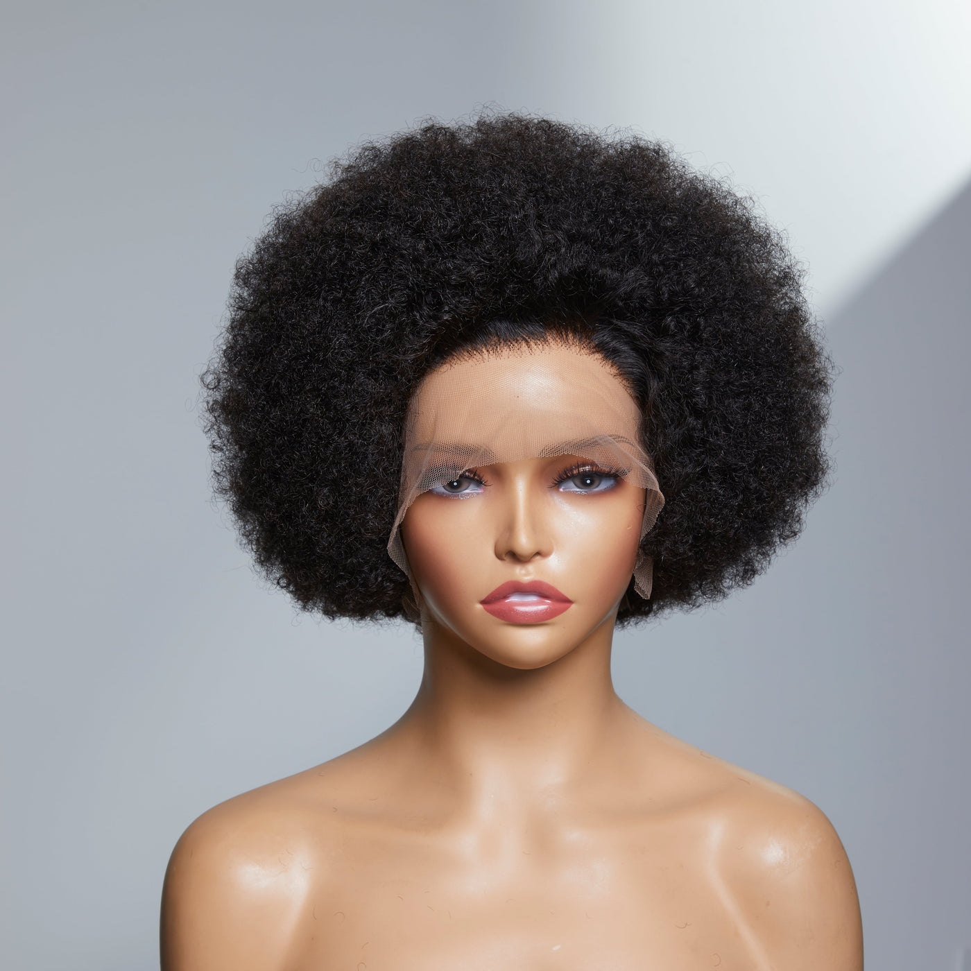 Glimpse® I Retro Natural Afro Curl (perruque en dentelle frontale et nœuds blanchis)