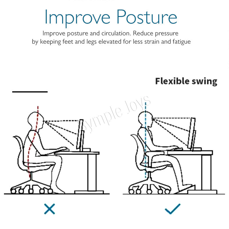 Ergonomic sous le pied de bureau avec effet de massage