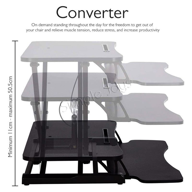 Conservateur debout debout Double moniteur et table d'ordinateur portable Convertisseur avec hauteur réglable