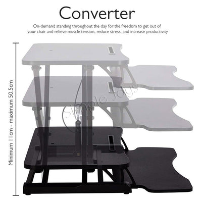 Conservateur debout debout Double moniteur et table d'ordinateur portable Convertisseur avec hauteur réglable