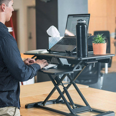 Conservateur debout debout Double moniteur et table d'ordinateur portable Convertisseur avec hauteur réglable