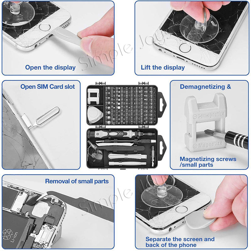 Sépreau de précision Définir 115 dans 1 Téléphone de téléphone portable Tite d'outils de bricolage pour l'ordinateur portable MacBook Glasses Réparation