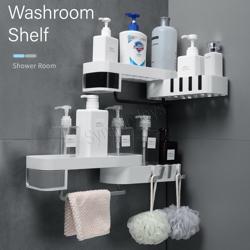 Bathroom Corner Shelf Shower Caddy Wall Mounted No Drilling Organizer for Bathroom Self Adhesive Bathroom Storage