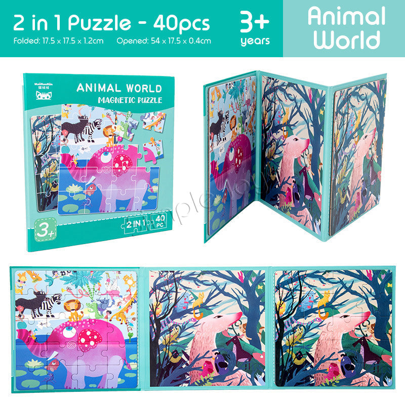 Puzzle magnétique 2 en 1 pour les enfants 40pcs Enfant Design