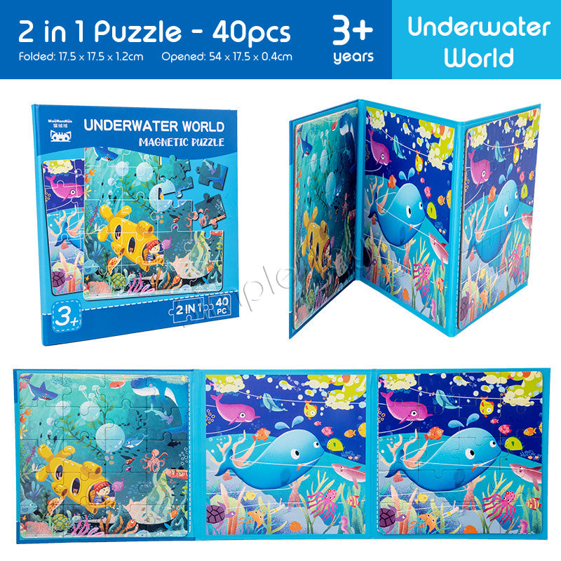 Puzzle magnétique 2 en 1 pour les enfants 40pcs Enfant Design