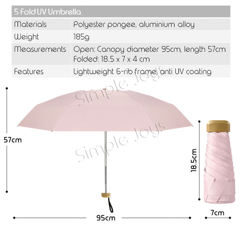 Protection anti-UV Parapluie léger pliable en taille compacte