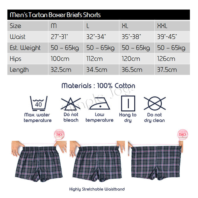 Sous-vêtements de lettre de boxeur tartan pour hommes [bundle 2pcs]