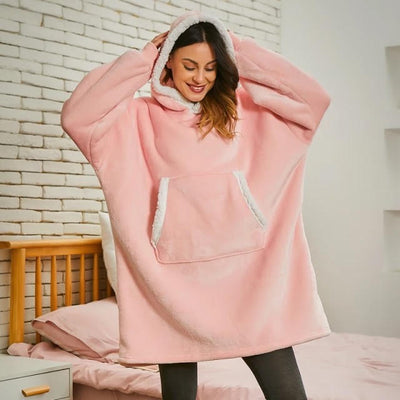 Sweat à capuche couverture surdimensionné aperçu | Toison chaleureuse et confortable